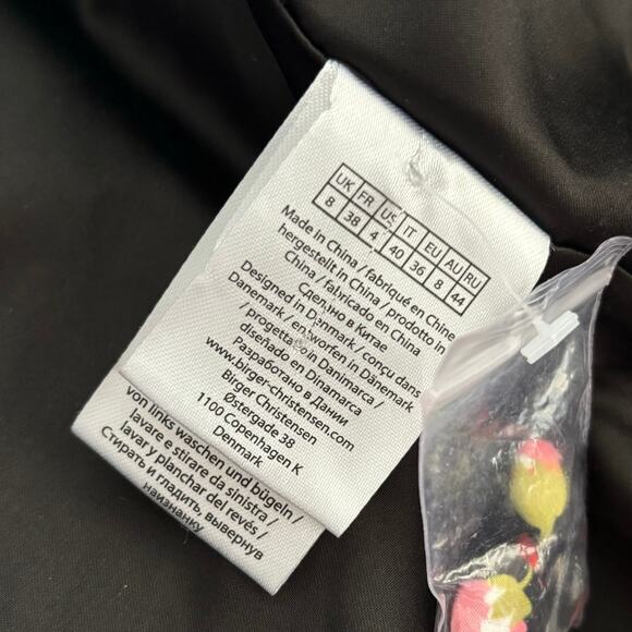 ROTATE Birger Christensen Pauline Floral Mini Dress 4 Black Pink Floral - Picture 15 of 16